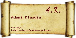 Adami Klaudia névjegykártya